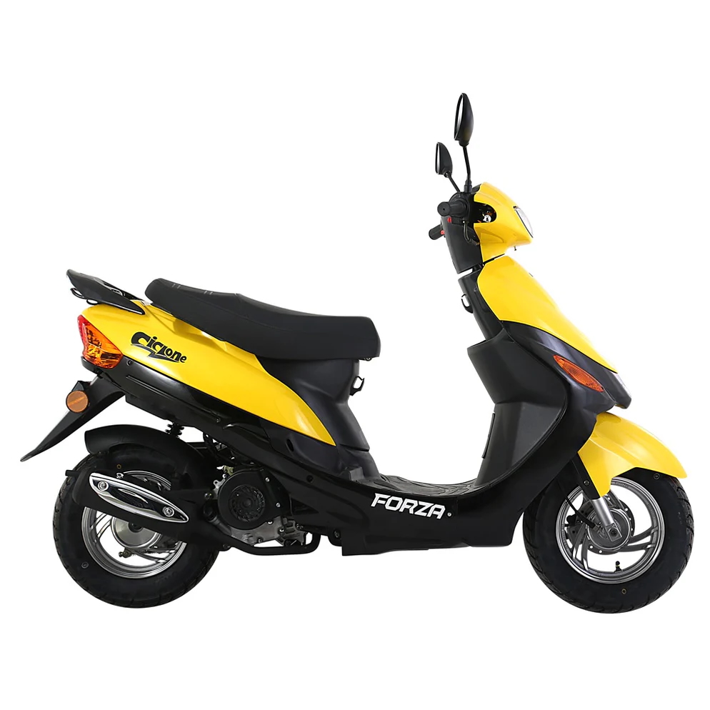 Yellow Forza Ciclone one-seater scooter